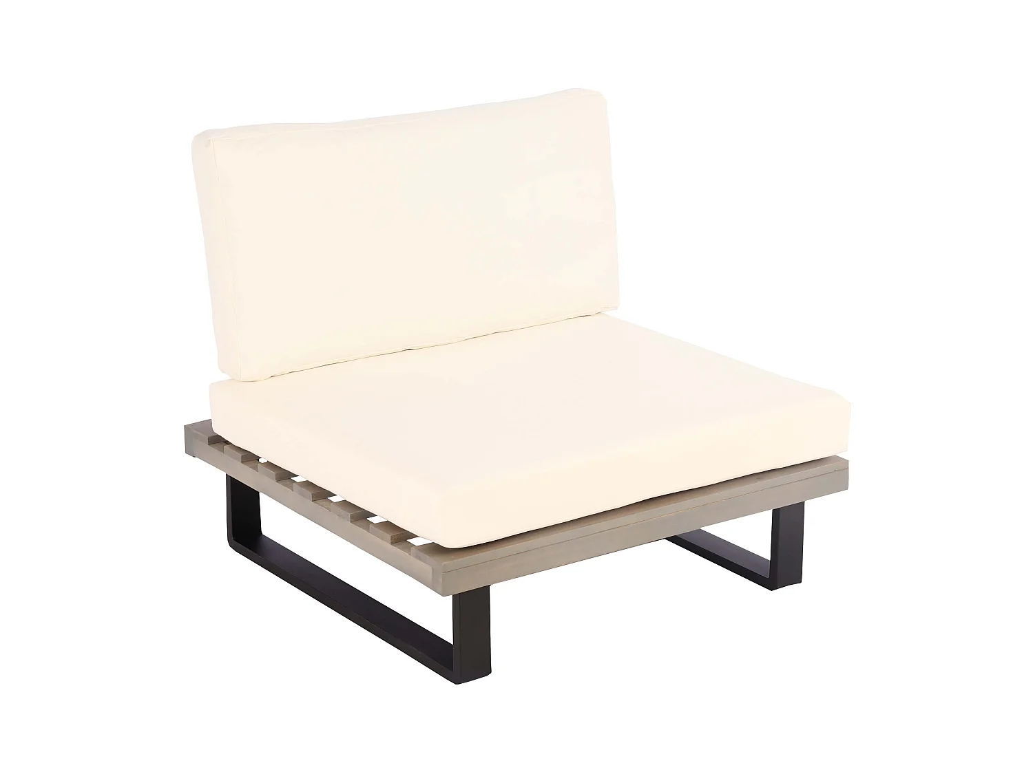 Fauteuil de salon MCW-H54,  gris, rembourrage blanc crème