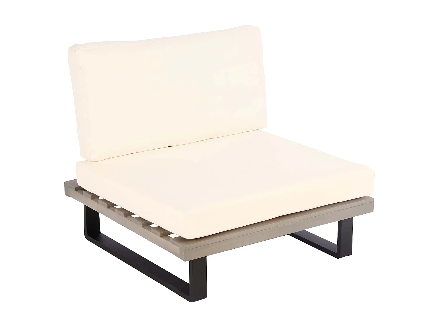 Fauteuil de salon MCW-H54,  gris, rembourrage blanc crème