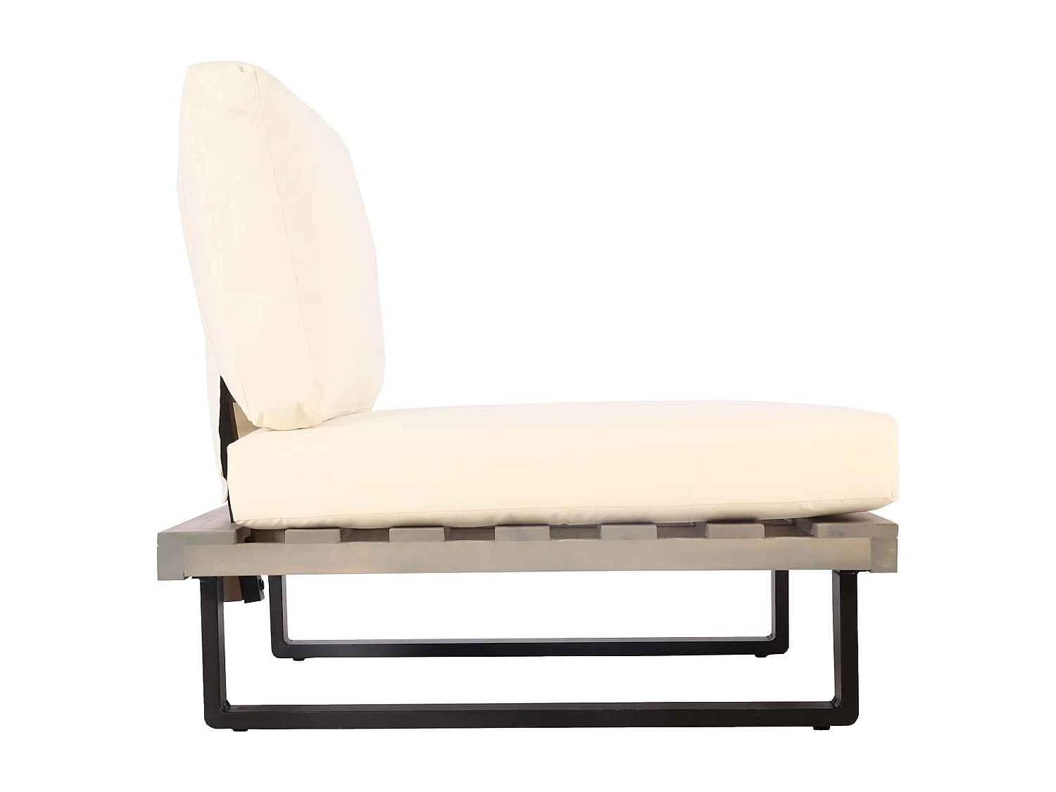 Fauteuil de salon MCW-H54,  gris, rembourrage blanc crème