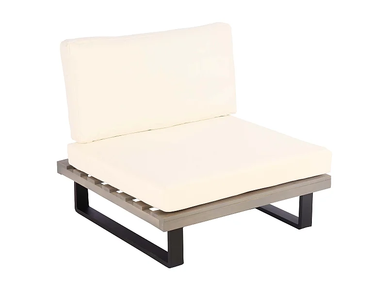 Fauteuil de salon MCW-H54,  gris, rembourrage blanc crème