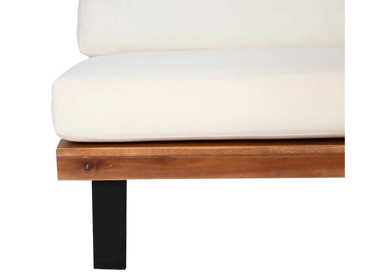 Loungestoel MCW-H54,  bruin, bekleding crème wit