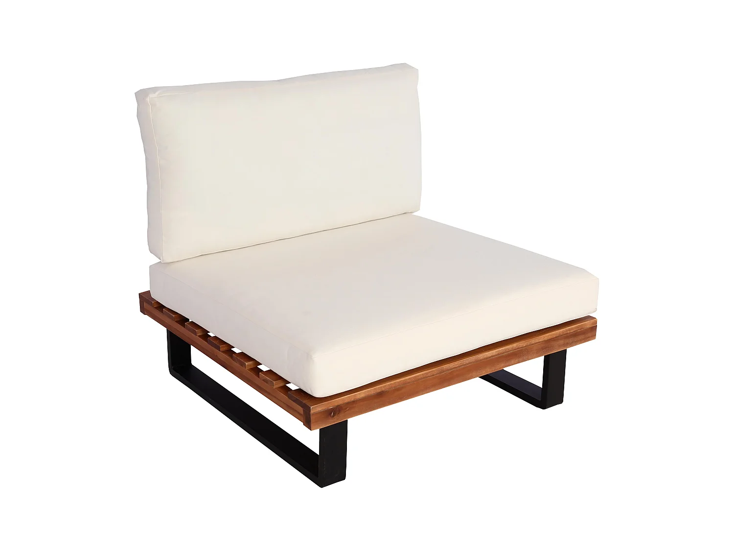 Fauteuil de salon MCW-H54,  brun, rembourrage blanc crème