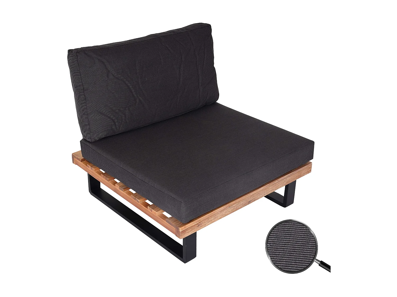 Fauteuil de salon MCW-H54,  marron clair, rembourrage gris foncé