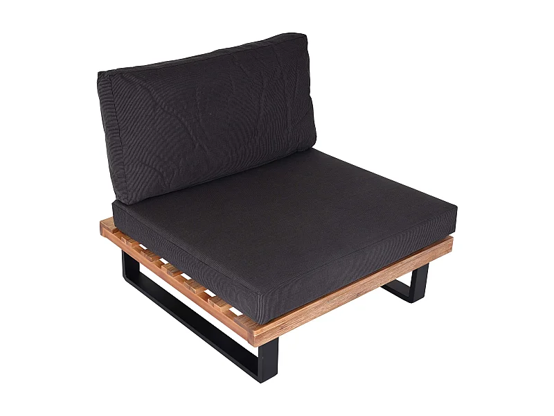 Lounge-Sessel MCW-H54, Hellbraun, Polster dunkelgrau