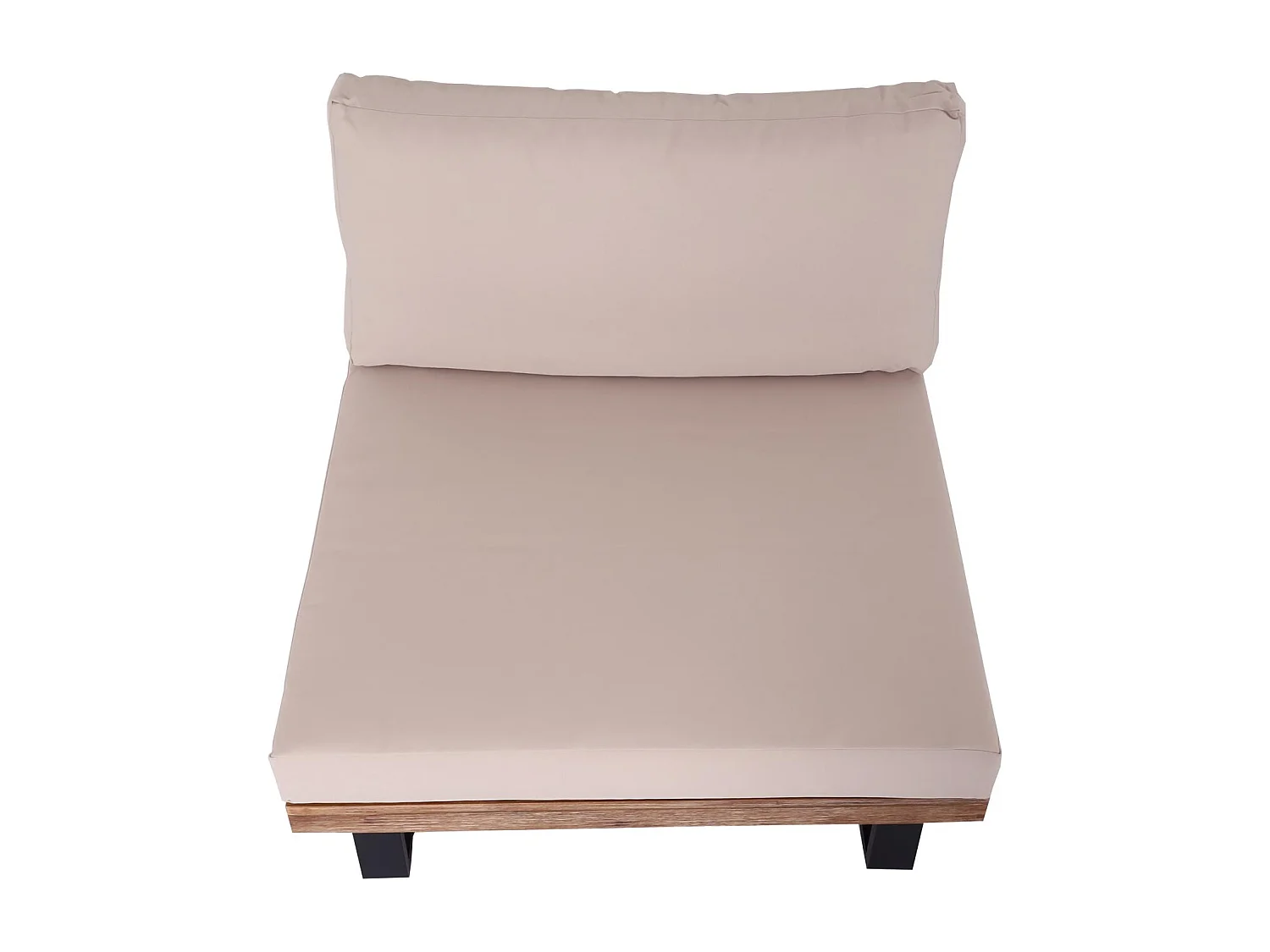 Tumbona MCW-H54,  marrón claro, tapizado beige