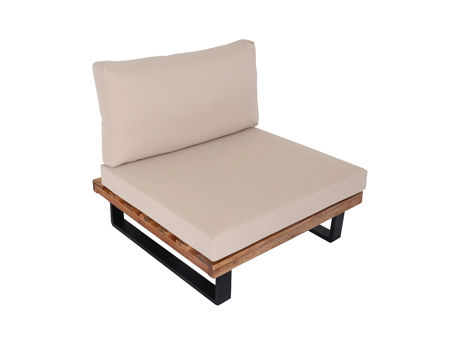 Fauteuil de salon MCW-H54,  brun clair, rembourrage beige