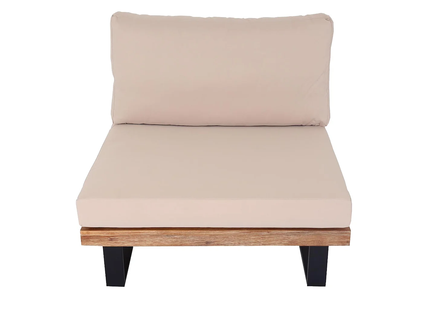 Fotel wypoczynkowy MCW-H54,  jasnobrązowy, tapicerka beżowa