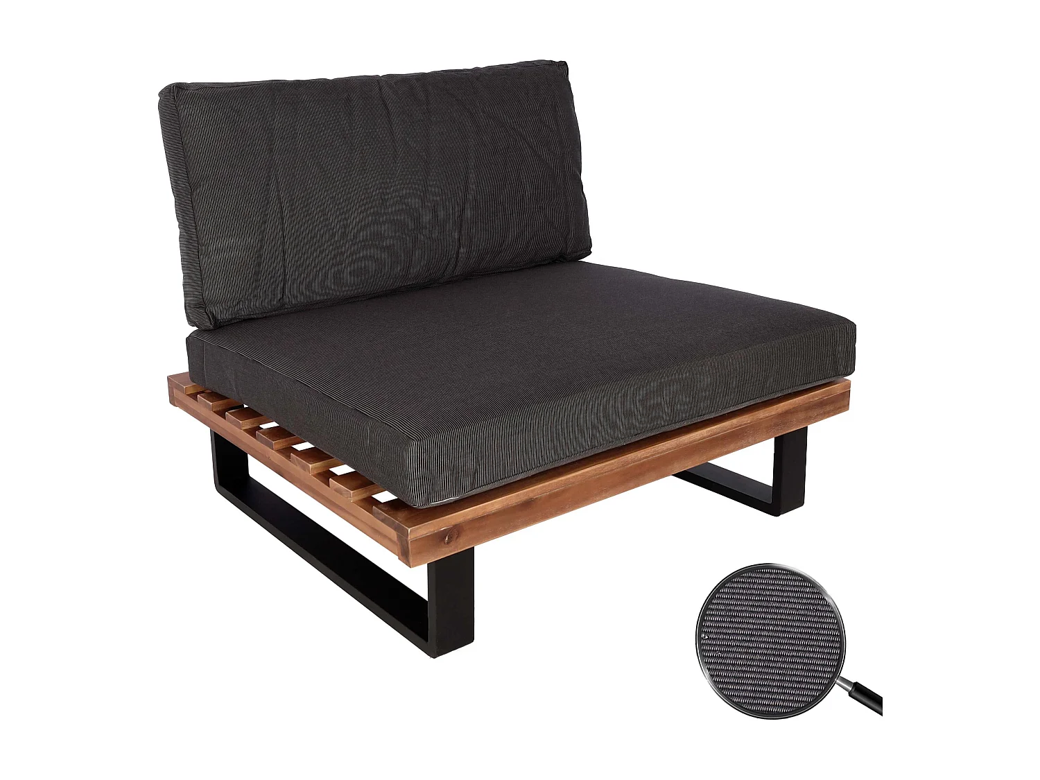 Loungestoel MCW-H54,  bruin, donkergrijze bekleding