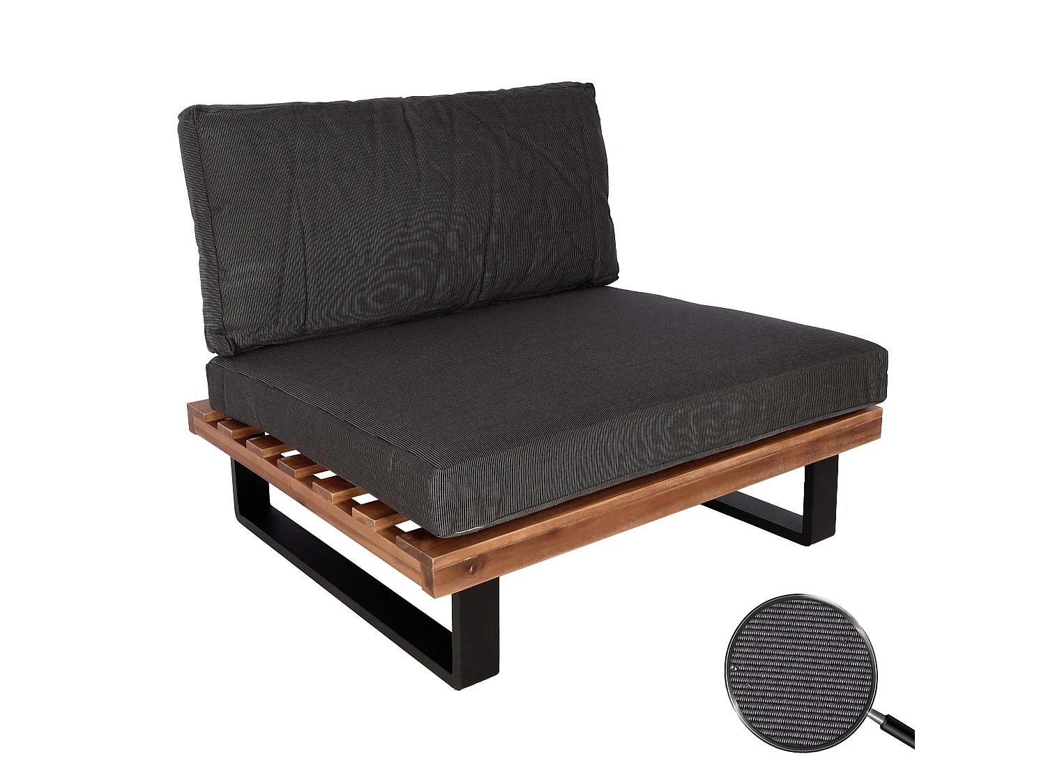 Fotel wypoczynkowy MCW-H54,  brązowy, tapicerka ciemnoszara