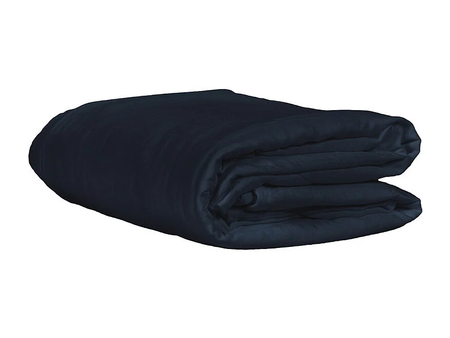 Parure de lit 220 x 240 cm en double gaze de coton bleu nuit - PEPA 1