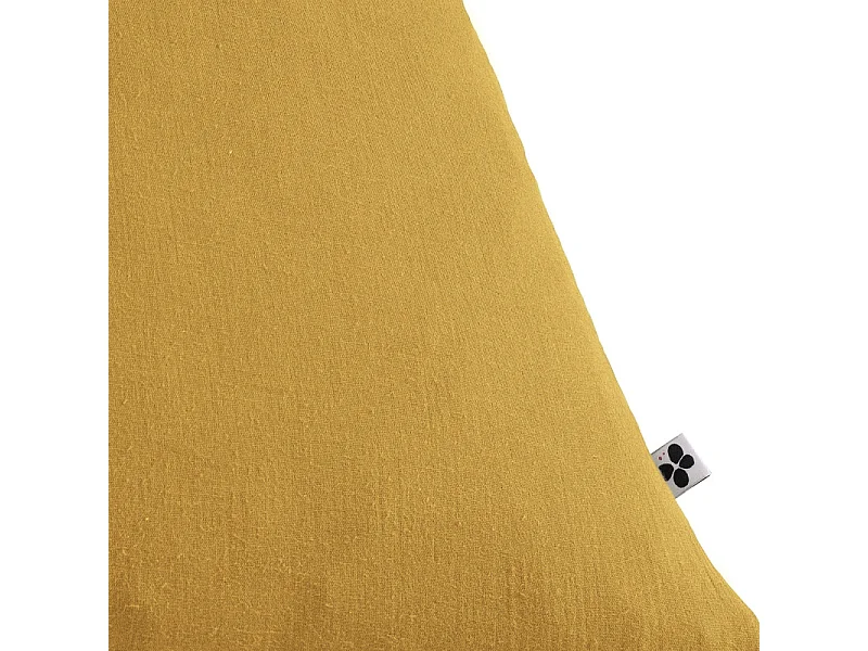 Parure de lit 220 x 240 cm en double gaze de coton jaune - PEPA 1