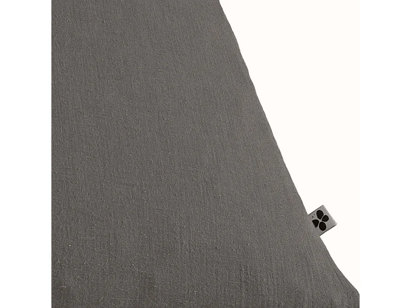 Parure de lit 220 x 240 cm en double gaze de coton gris - PEPA 1