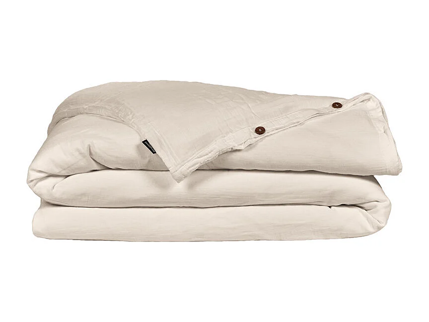 Parure de lit 220 x 240 cm en double gaze de coton écru - PEPA 1