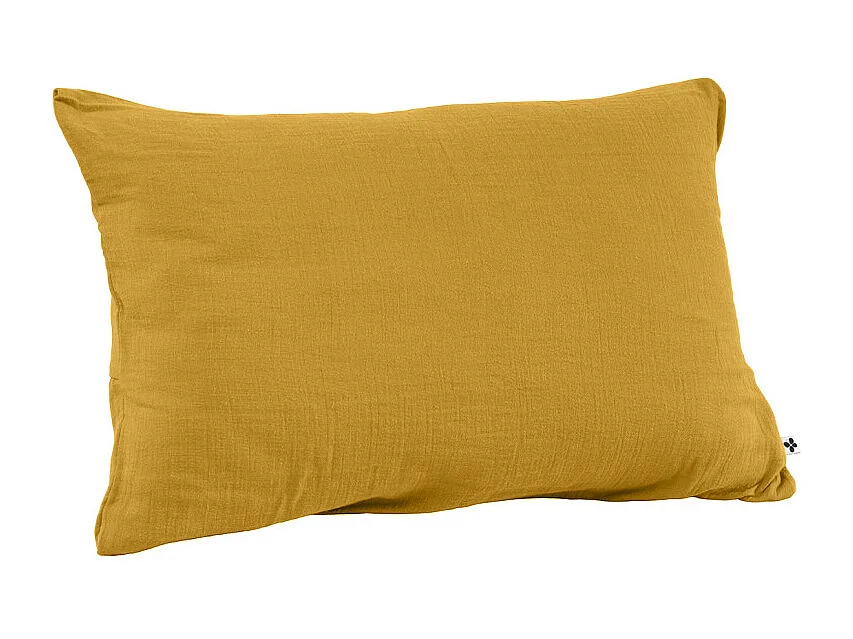 Parure de lit 240 x 260 cm en double gaze de coton jaune - PEPA 2
