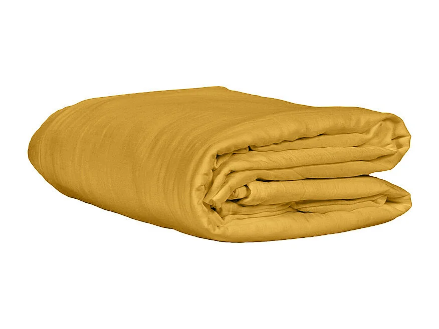 Parure de lit 240 x 260 cm en double gaze de coton jaune - PEPA 2