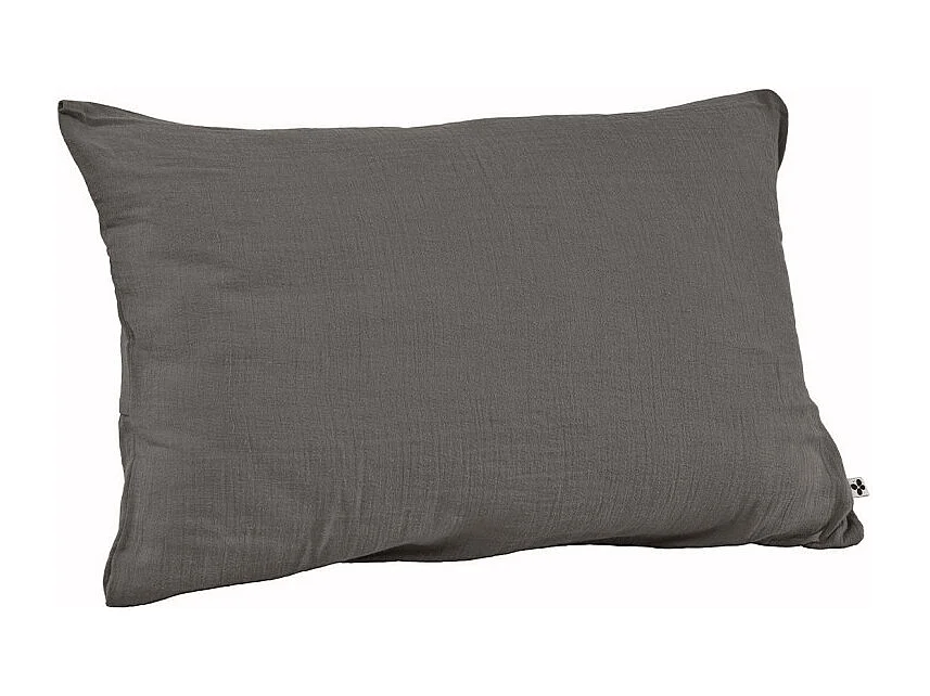 Parure de lit 240 x 260 cm en double gaze de coton gris - PEPA 2