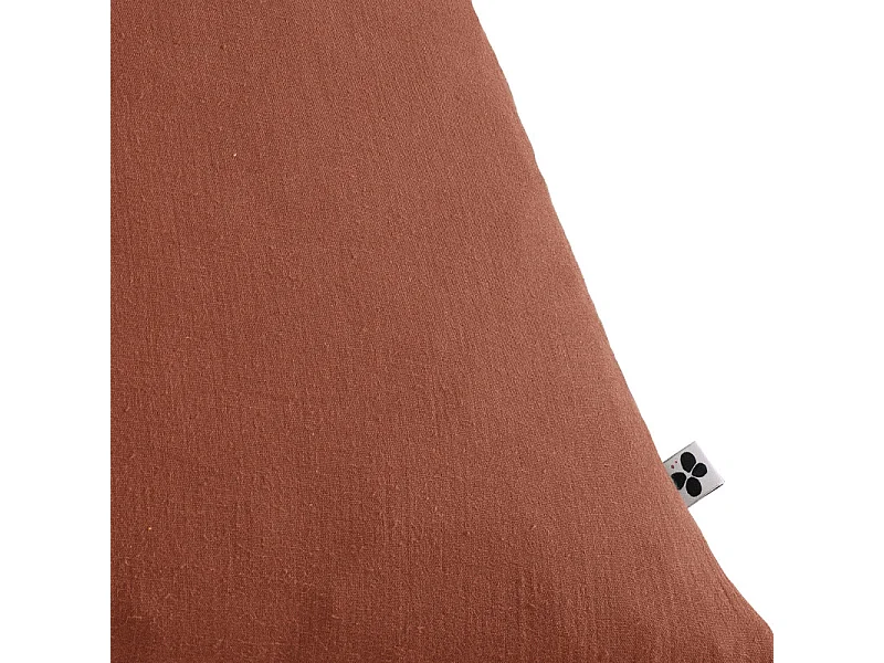 Parure de lit 240 x 260 cm en double gaze de coton terracotta - PEPA 2
