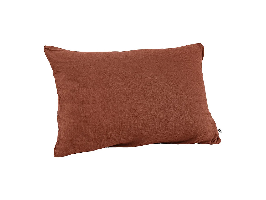 Parure de lit 240 x 260 cm en double gaze de coton terracotta - PEPA 2