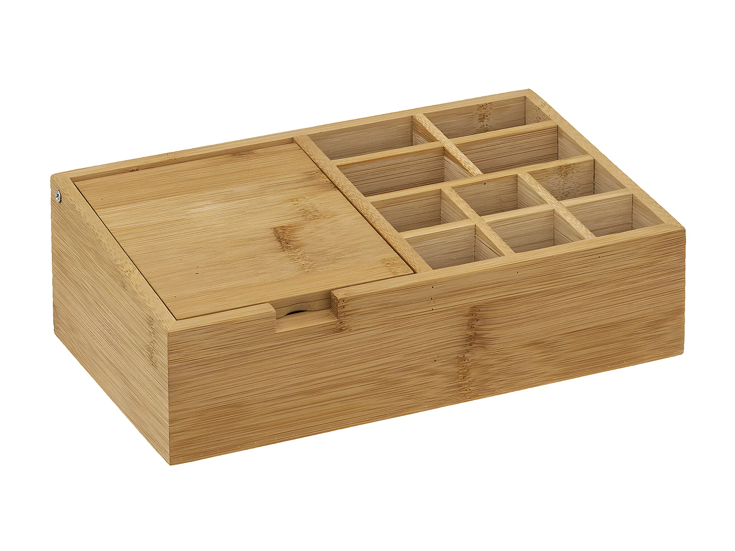 Organiseur Rangement maquillage 10 compartiments en Bambou