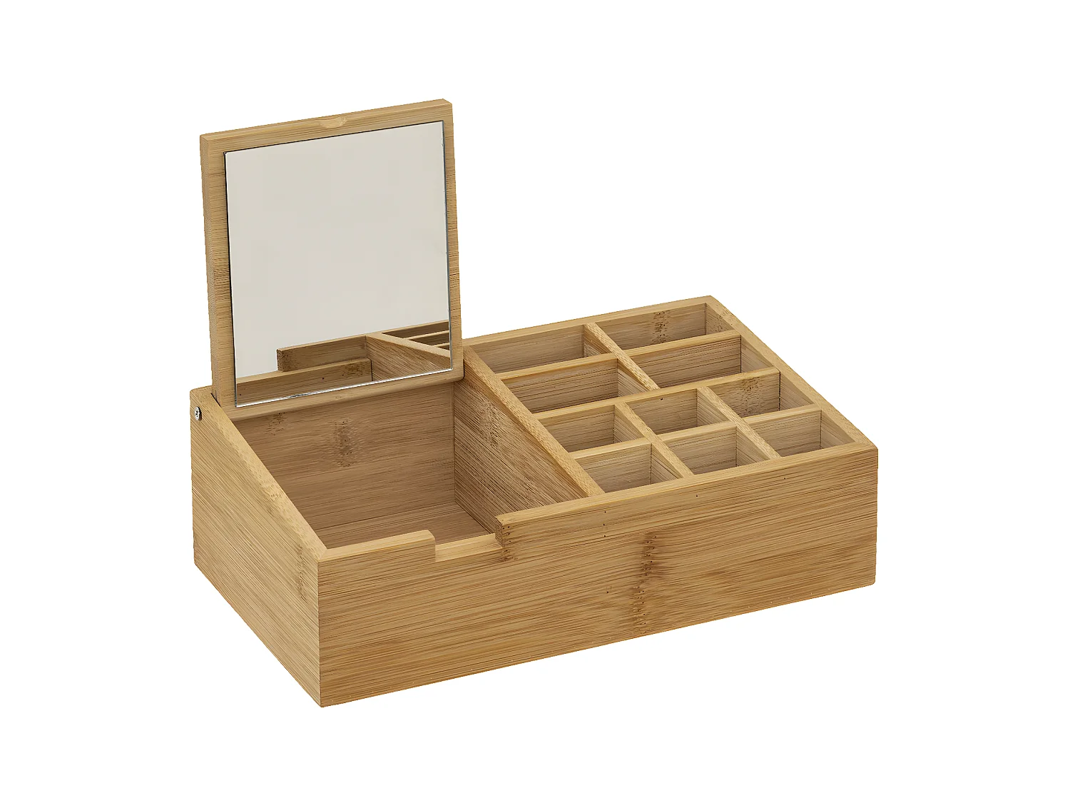 Organiseur Rangement maquillage 10 compartiments en Bambou