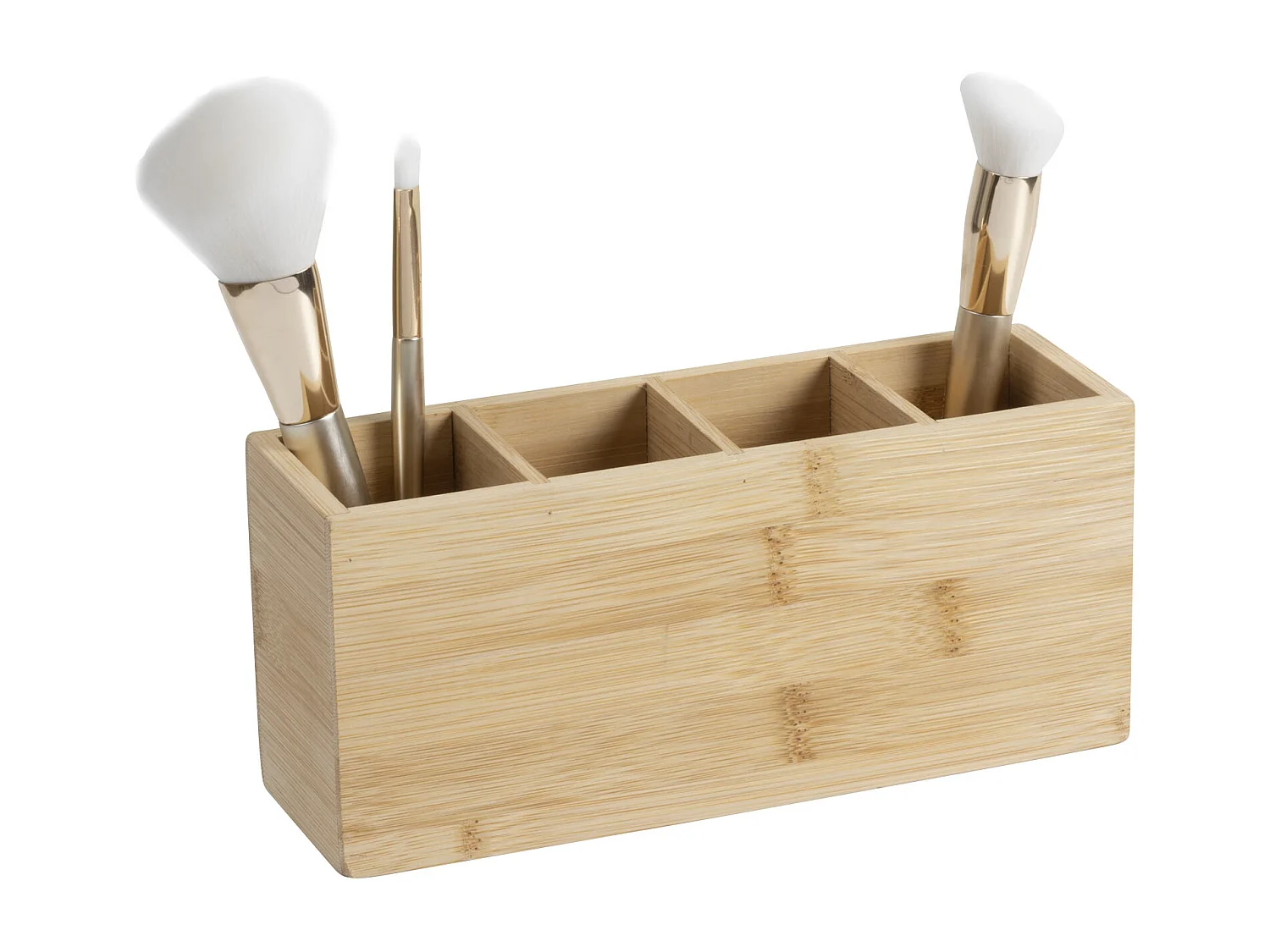 Organiseur Rangement maquillage 4 compartiments en Bambou
