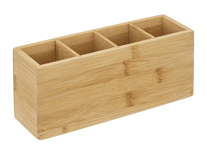 Organiseur Rangement maquillage 4 compartiments en Bambou