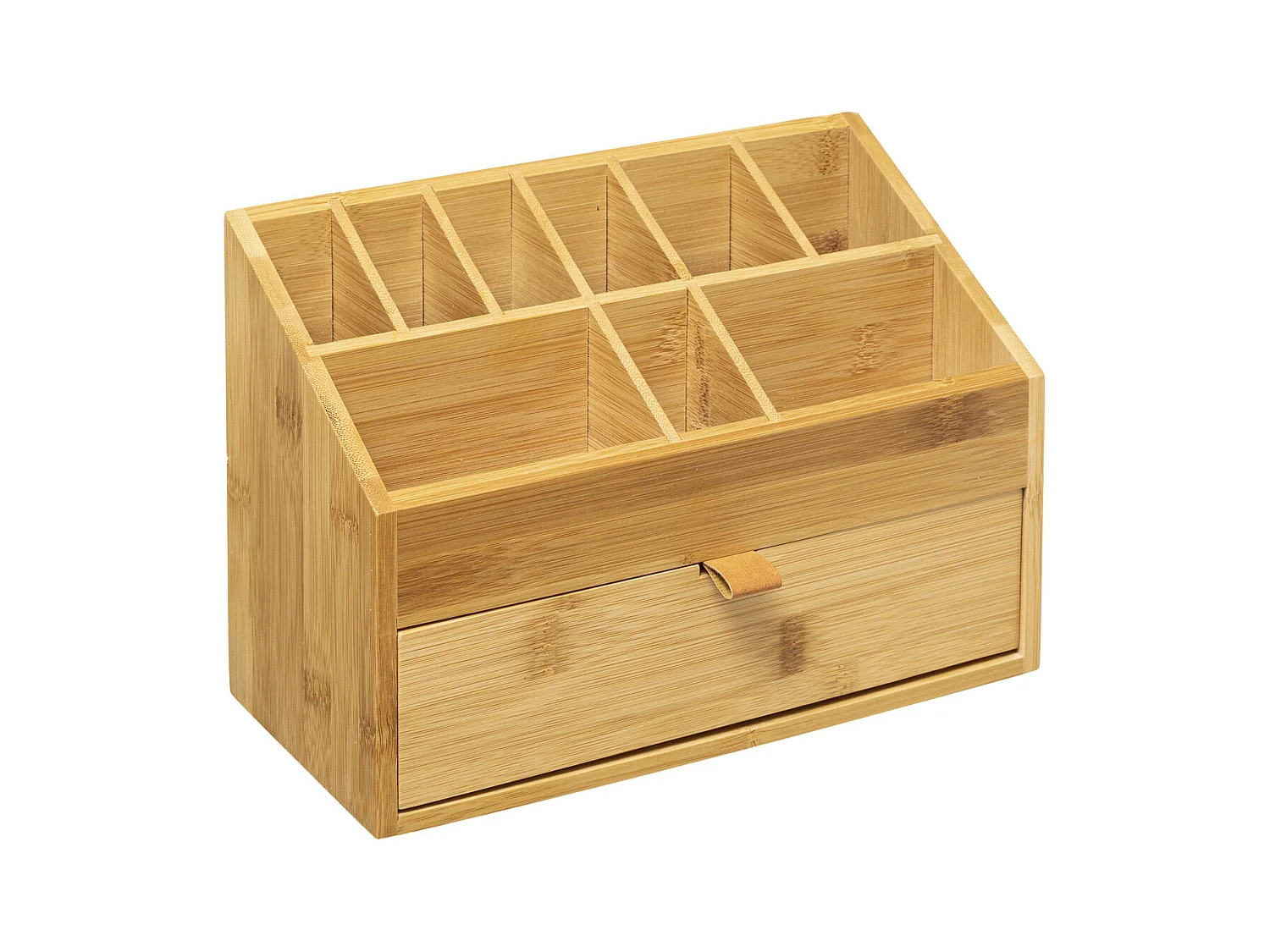 Organiseur Rangement maquillage 1 Tiroir et 9 compartiments en Bambou