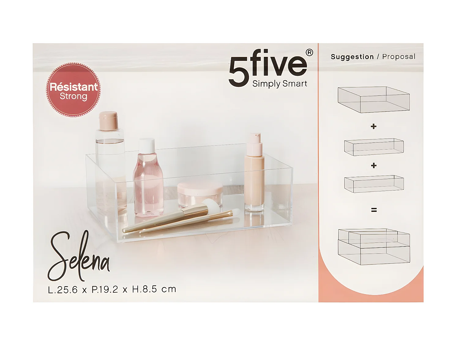 Plateau de rangement pour accessoires beauté & maquillage L 38.5 cm