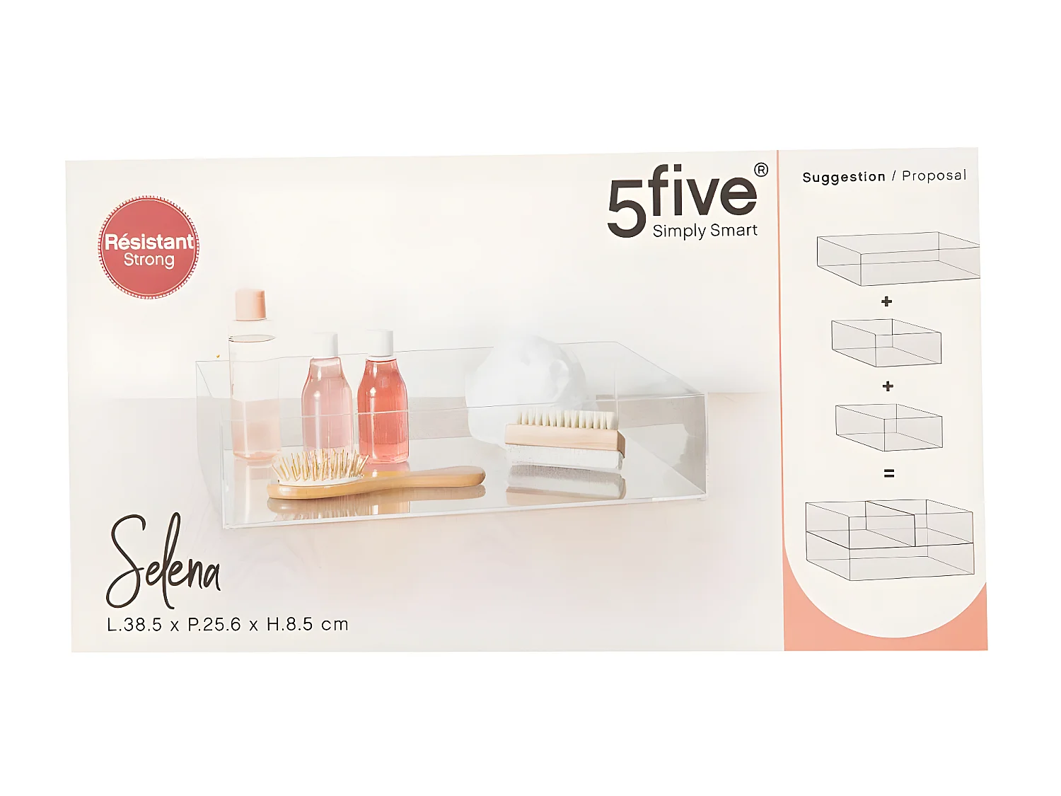 Plateau de rangement pour accessoires beauté & maquillage L 25.6 cm