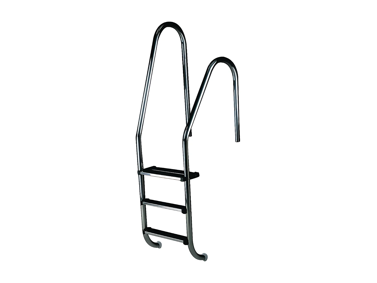 Echelle asymétrique pour piscine - 2 marches inox