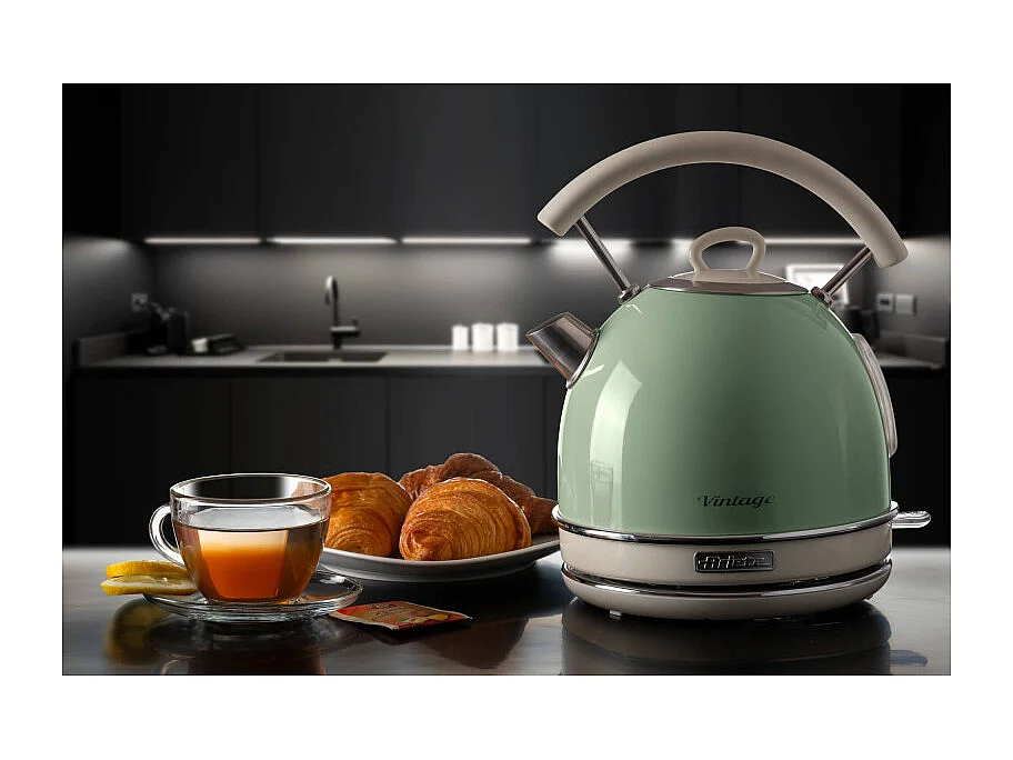 Bollitore elettrico 1,7L - Infusi, tè e tisane - Autospegnimento - 2000W - Acciaio Inox - Verde