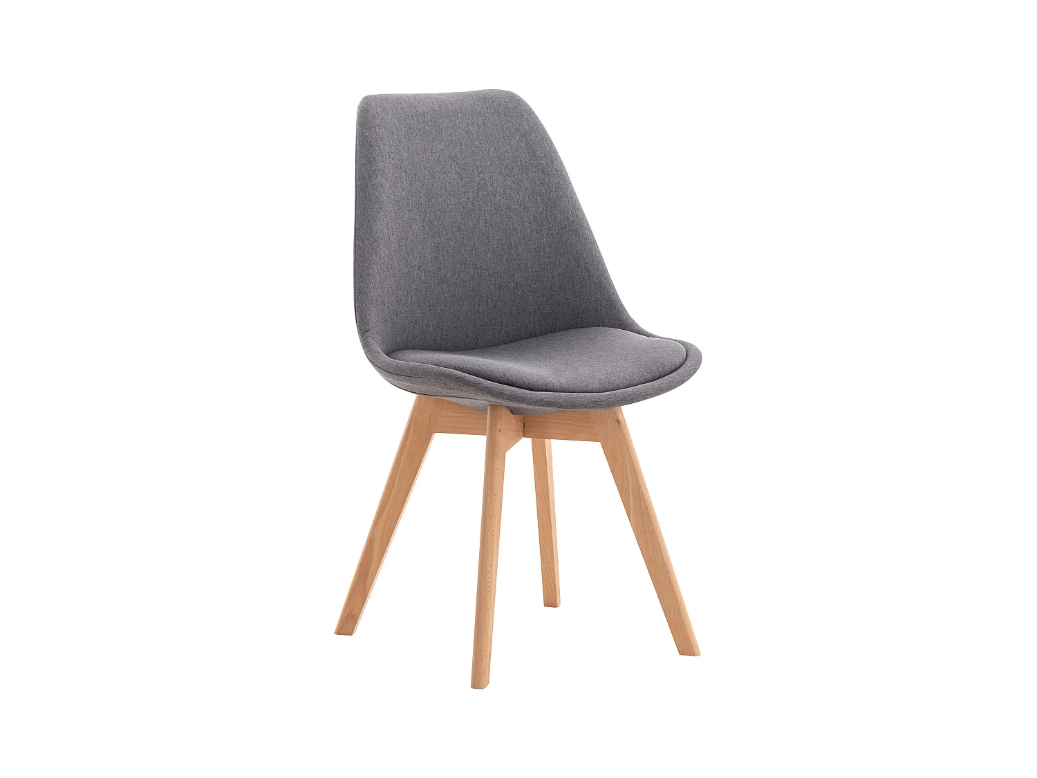 chaise salle à manger - Tissu - Gris - Linares