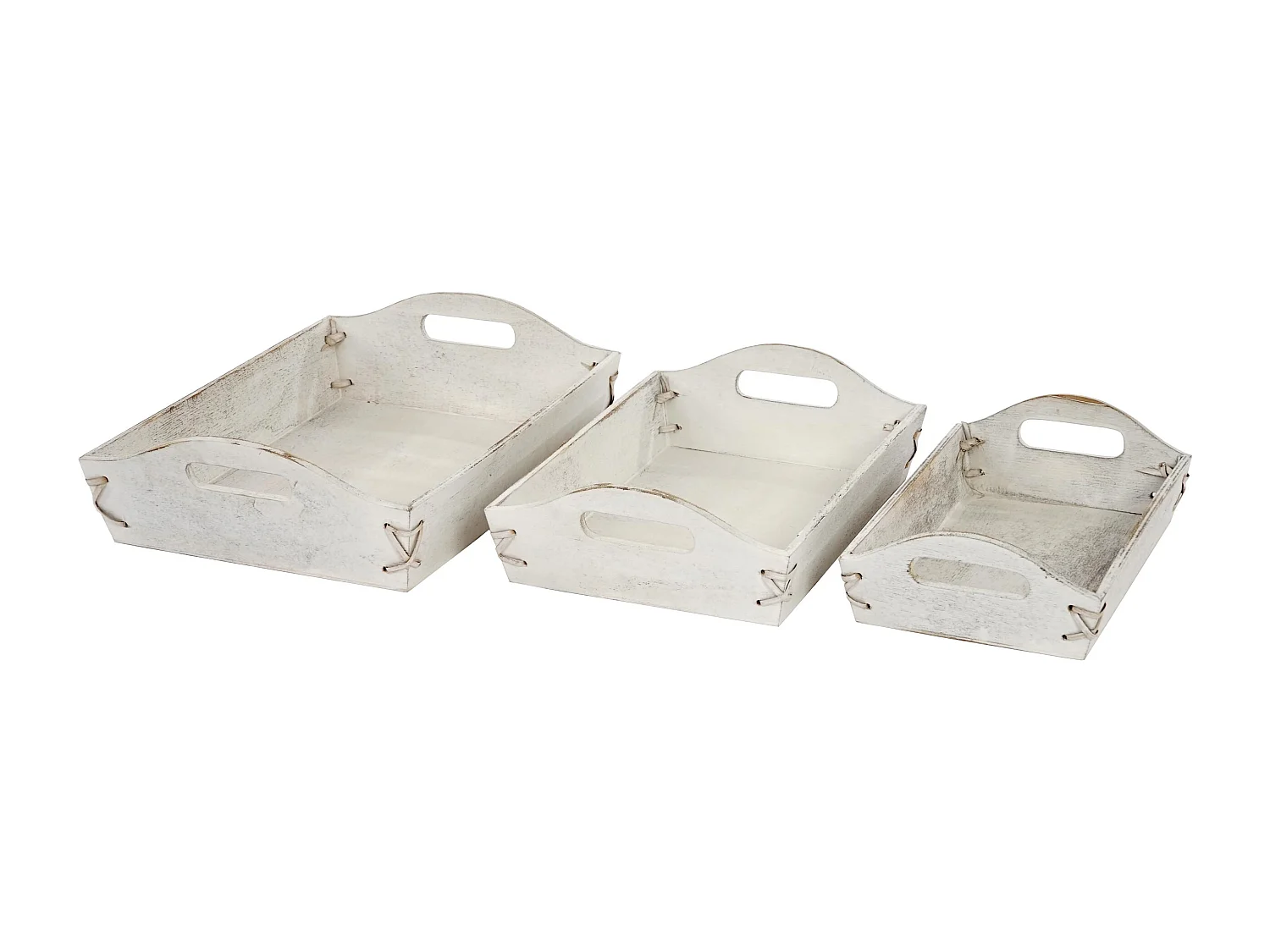 Plateau MCW-C50 look shabby (set de 3),  blanc shabby