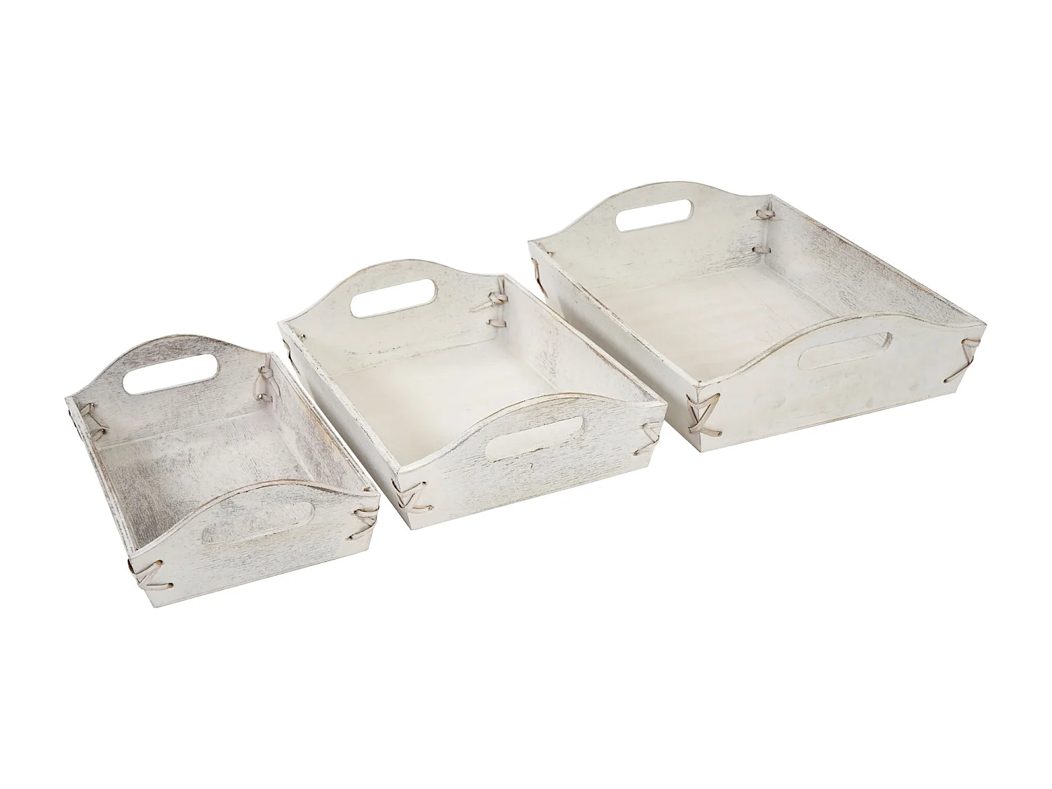 Plateau MCW-C50 look shabby (set de 3),  blanc shabby