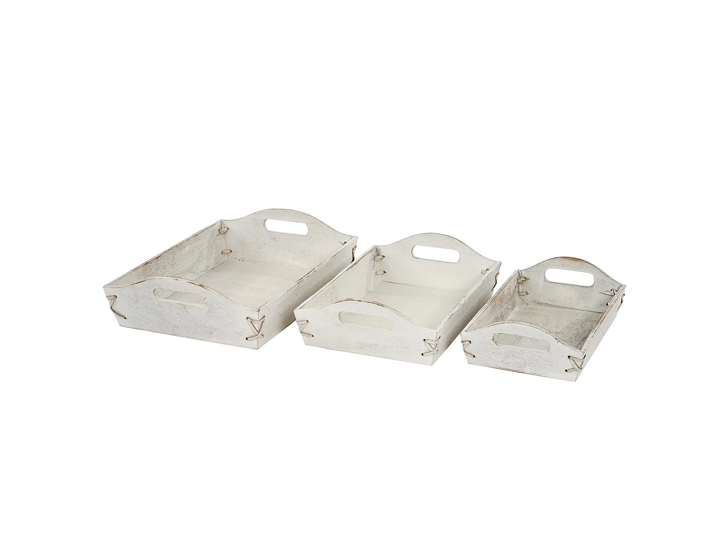 Plateau MCW-C50 look shabby (set de 3),  blanc shabby