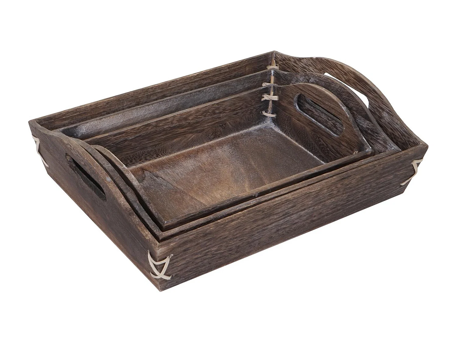 Dienblad MCW-C50 shabby look (set van 3),  bruin, shabby