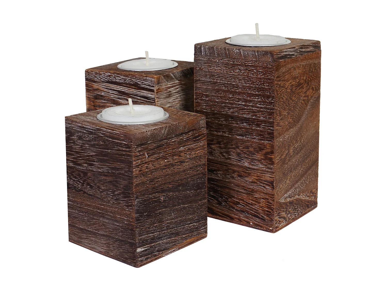 Theelichthouder MCW-C58 (3-delig),  bruin