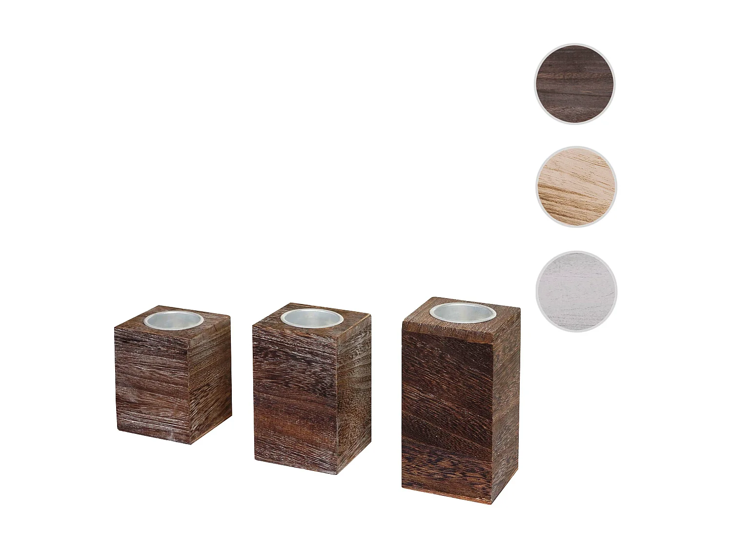 Porte-bougies à réchaud MCW-C58 (3 pièces),  marron