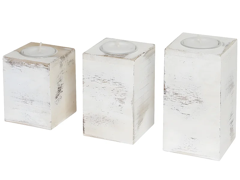 Porte-bougies à réchaud MCW-C58 (3 pièces),  blanc