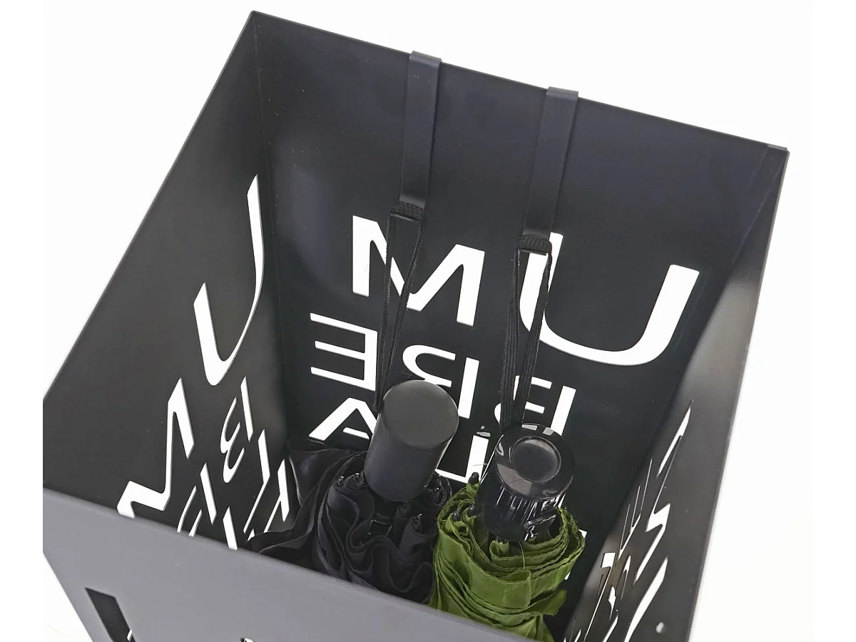 Stojak na parasole MCW-C78 Napisy,  czcionka, czarny