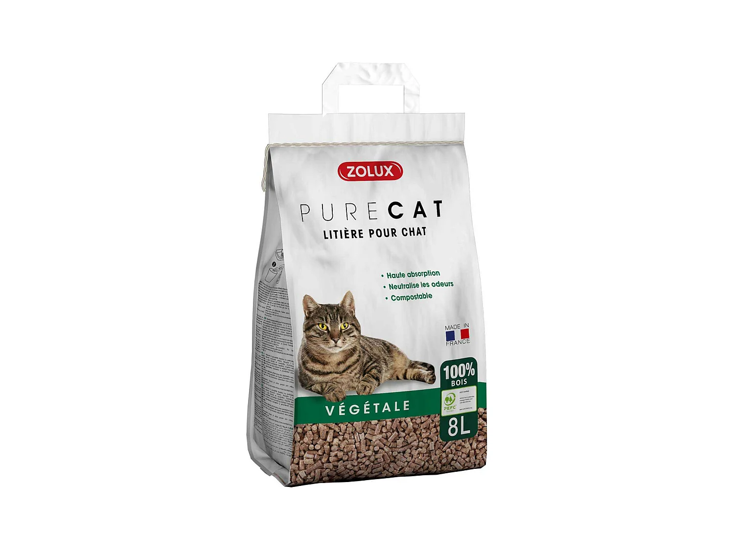 Litière granulés de bois Purecat 8 litres