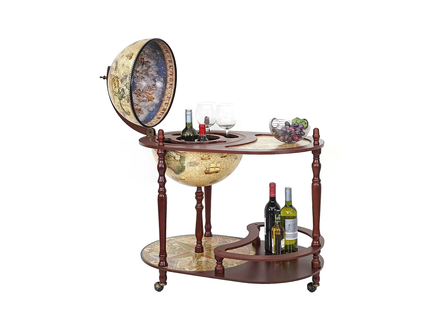 Bar de salon Globe avec table MCW-D84