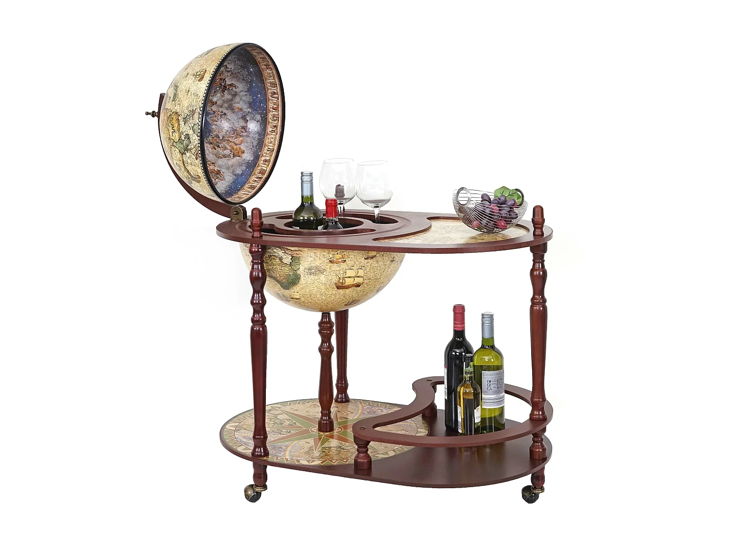 Bar de salon Globe avec table MCW-D84