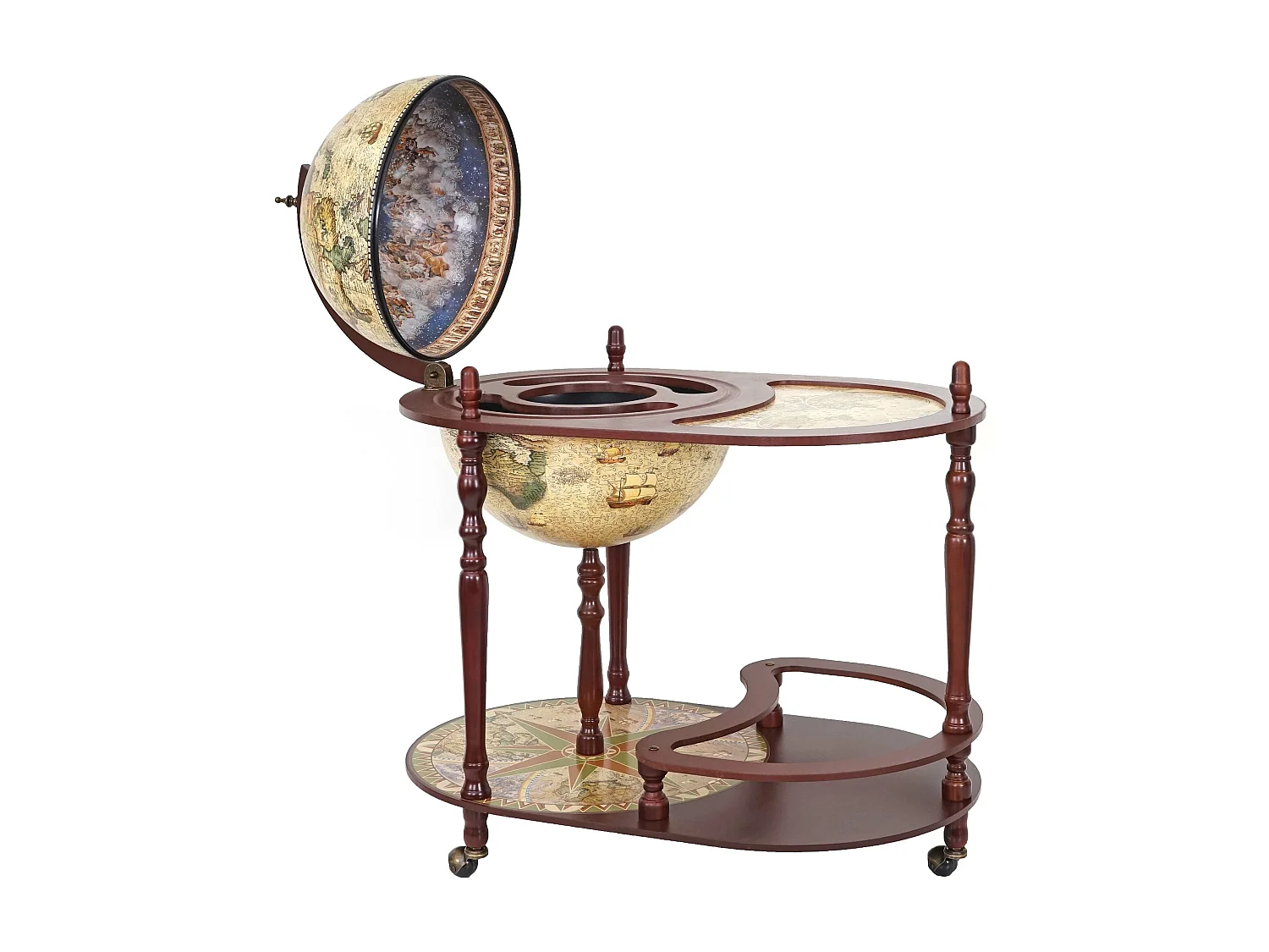 Bar de salon Globe avec table MCW-D84