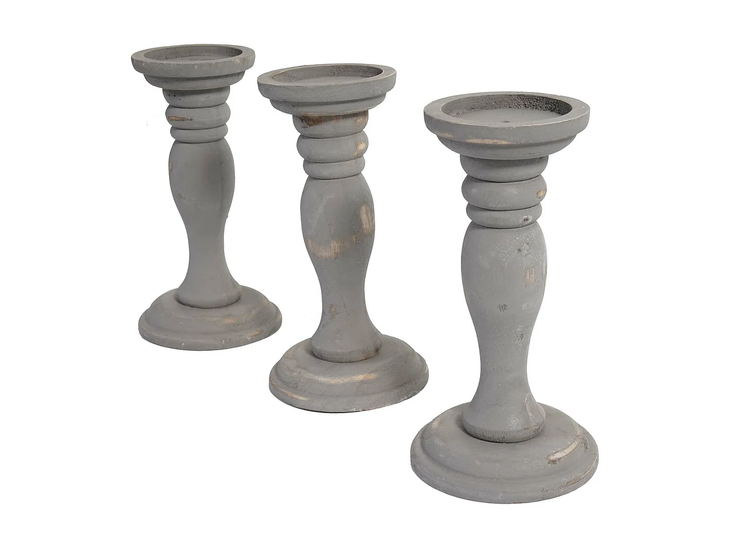 Castiçal H361 (conjunto de 3),  cinzento