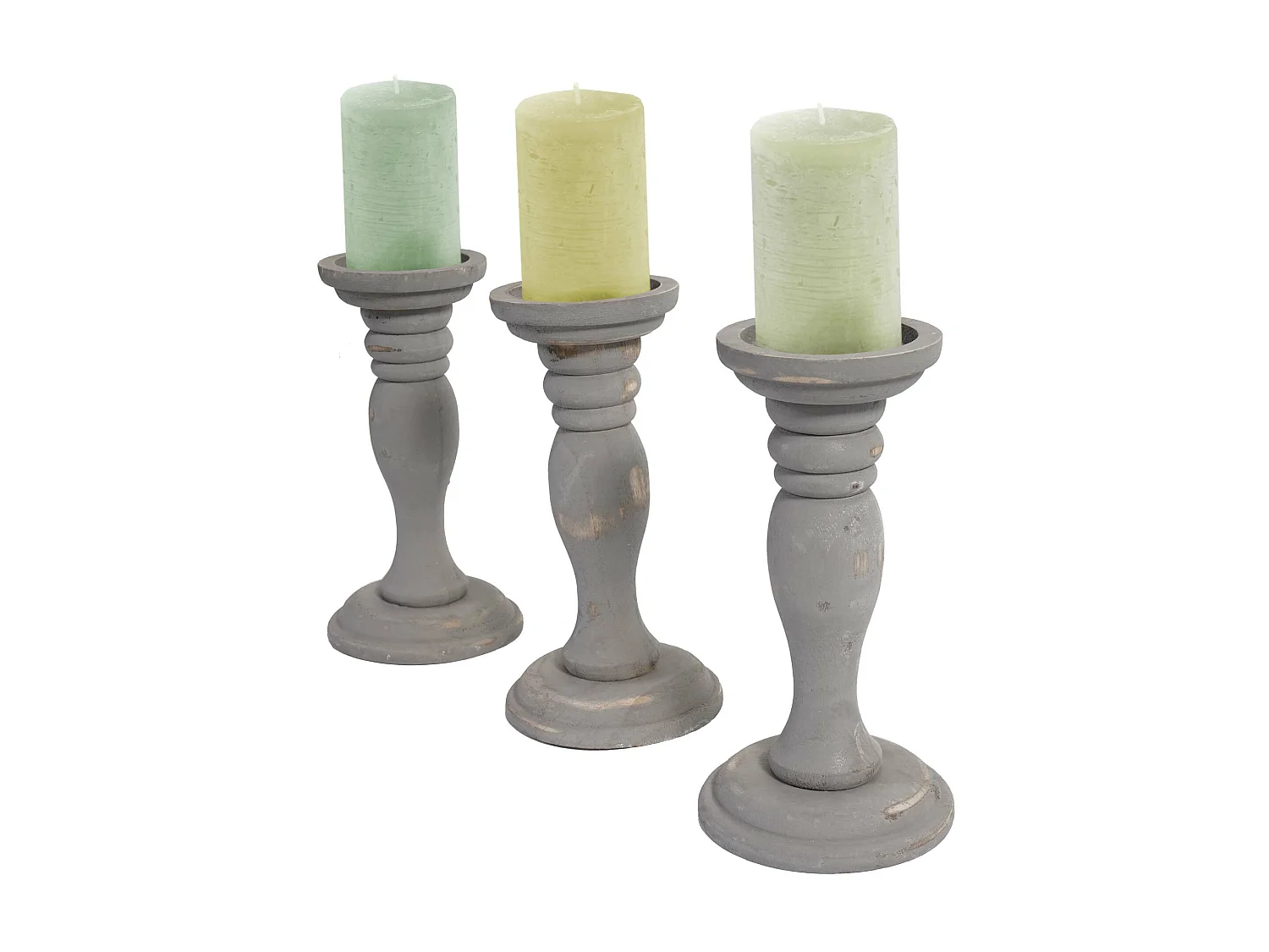 Castiçal H361 (conjunto de 3),  cinzento