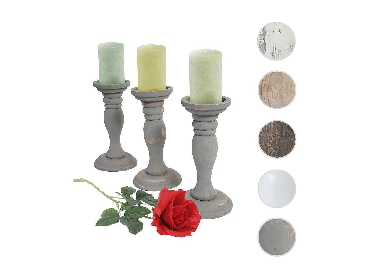 Castiçal H361 (conjunto de 3),  cinzento