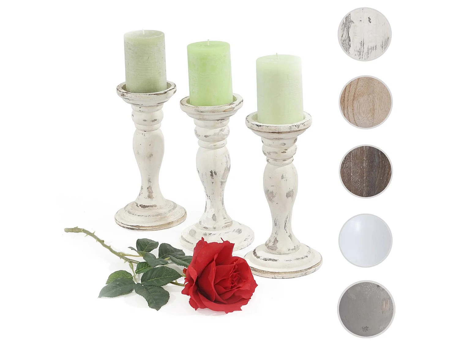 Kandelaar H361 (set van 3),  wit