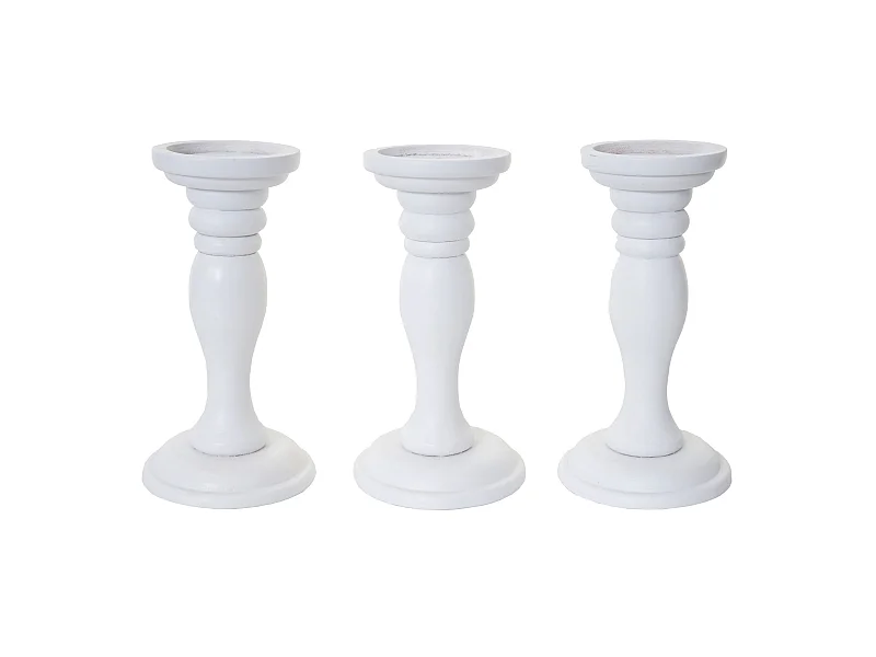 Kandelaar H361 (set van 3),  wit gelakt