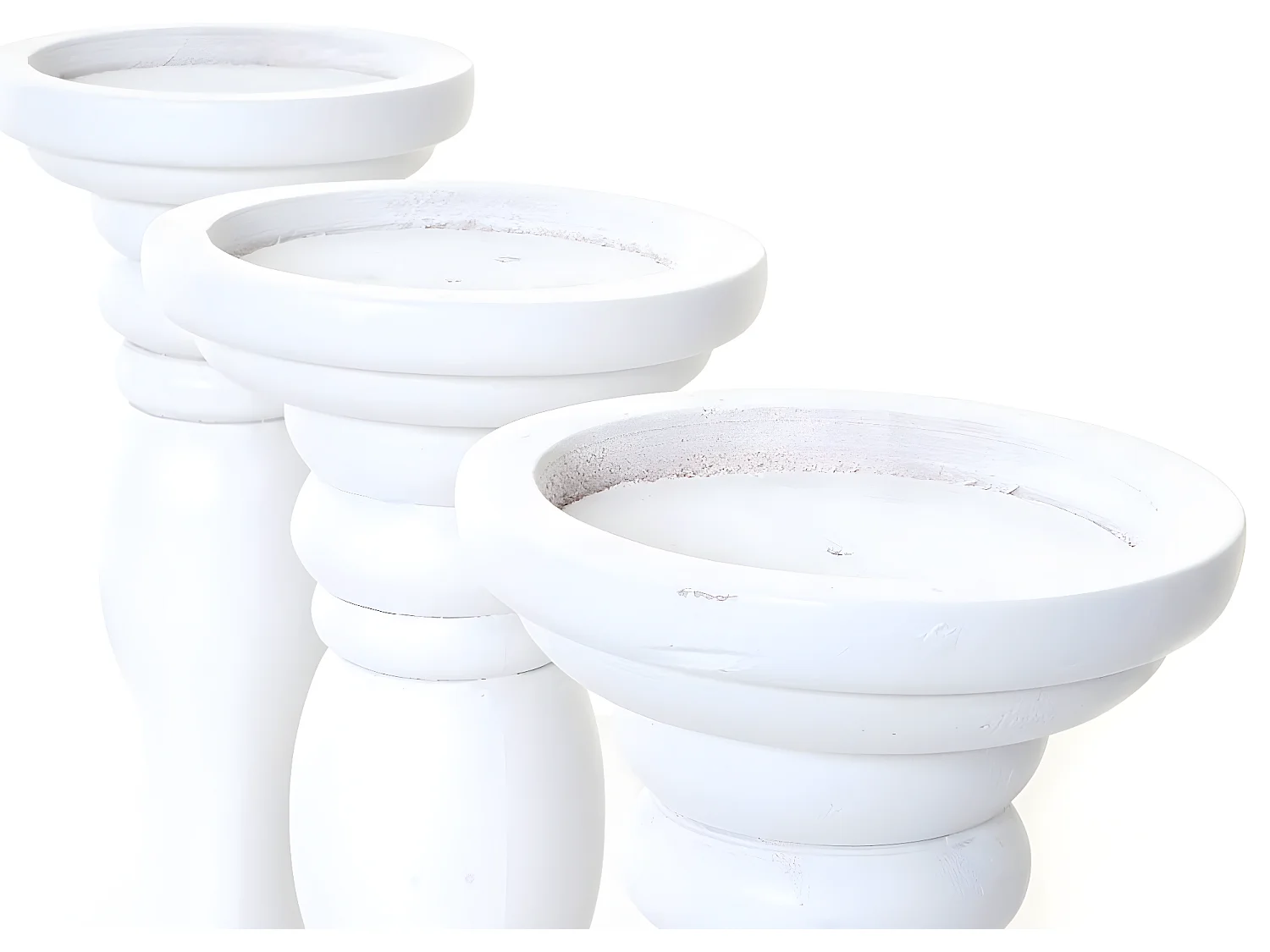 Candelero H361 (juego de 3),  lacado blanco